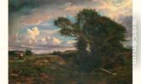 Les Plaines D'arques Dit Le Buisson Oil Painting - Nicolas Louis Cabat