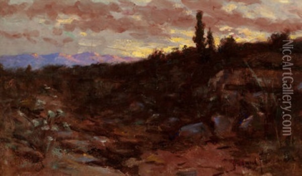 Sunset Landscape Oil Painting - John Bond Francisco