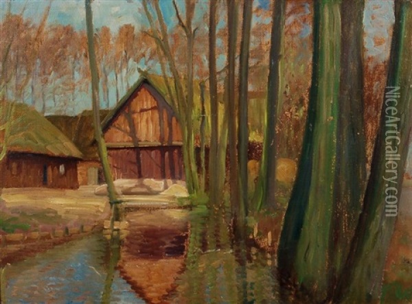 Im Spreewald Oil Painting - Heinrich Schlotermann