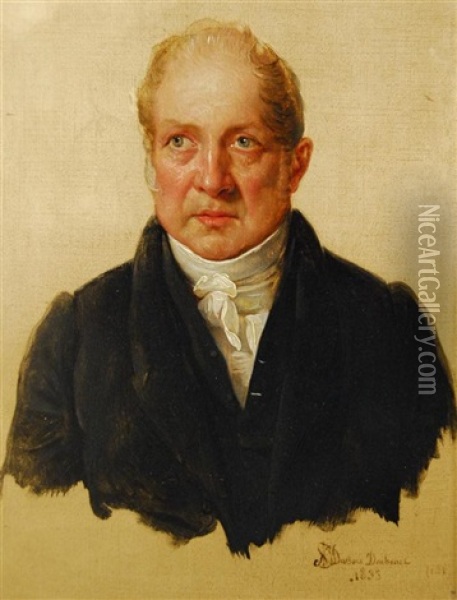 Portrait Study Of A Gentleman Oil Painting - Alexandre Jean Dubois-Drahonet