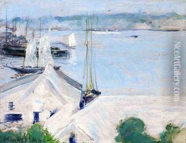 Boats At Anchor Oil Painting - John Henry Twachtman