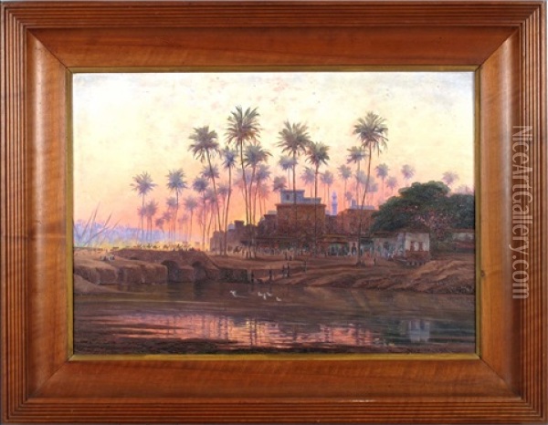 Crepuscule En Egypte Oil Painting - Edouard Jeanmaire