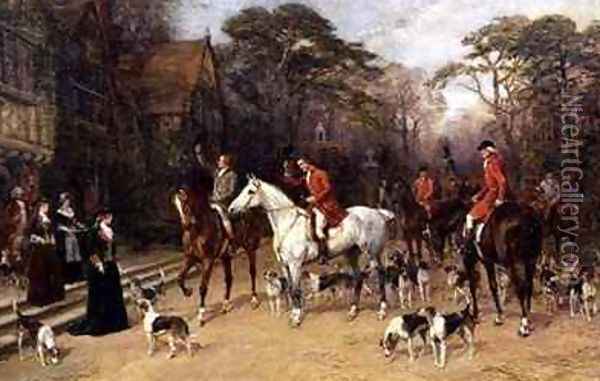 The Meet at the Manor House Oil Painting - Heywood Hardy
