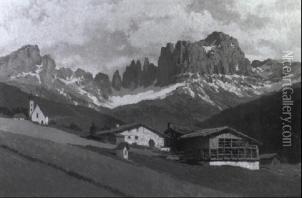 In Der Dolomiten Oil Painting - Karl Ludwig Prinz