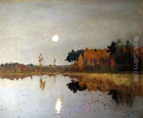 The Twilight Moon, 1899 Oil Painting - Isaak Ilyich Levitan