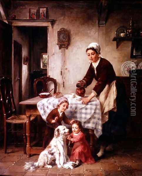 The Baby of the Family, 1878 Oil Painting - Charles Petit