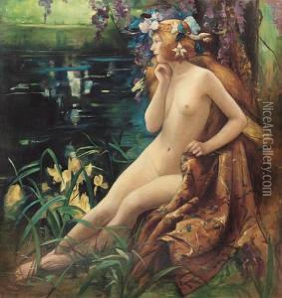 Ninfa Del Lago Oil Painting - Dante Gabriel Rossetti