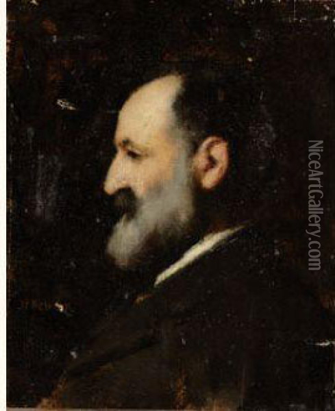 Portrait D'homme De Profil Oil Painting - Jean-Jacques Henner
