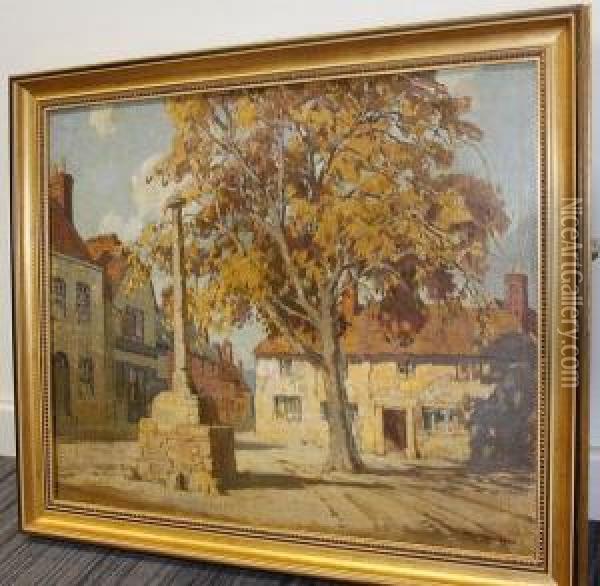 The Old Village Monument Oil Painting - Freda, Nee Clulow Marston