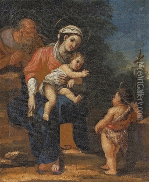 Heilige Familie Mit Dem Johannesknaben Oil Painting - Girolamo Donnini
