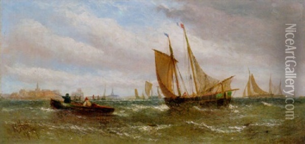 Fischerboote Vor Der Franzosischen Kuste Oil Painting - William Callcott Knell