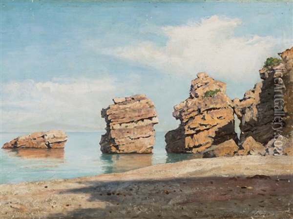 Due Fratelli, Ischia Oil Painting - Friedrich Nerly the Younger