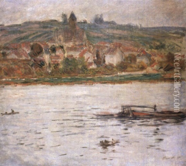 Vetheuil, Peniche Sur La Seine Oil Painting - Claude Monet