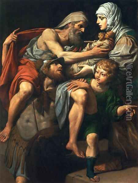 Aeneas and Anchises Oil Painting - Lionello Spada