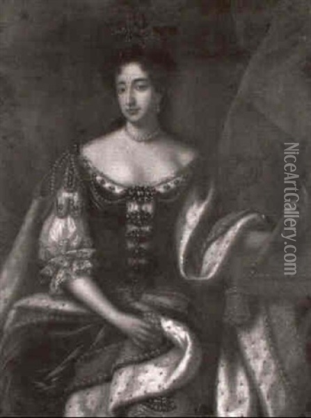 Portrait De La Reine Anne D'angleterre Oil Painting - Michael Dahl