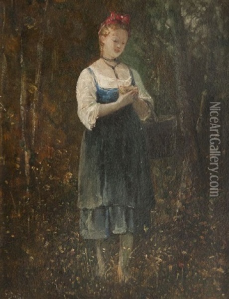 La Cueillette Oil Painting - Gustave Adolf Jundt