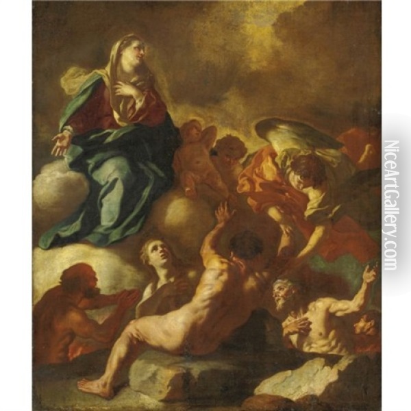 La Vergine E Le Anime Del Purgatorio Oil Painting - Francesco de Mura