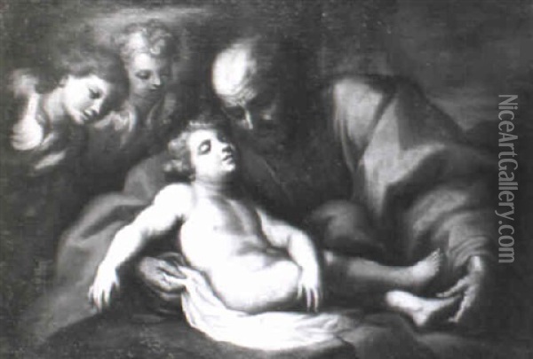 St. Joseph And The Christ Child Oil Painting - Giacinto Brandi