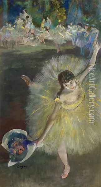 End of an Arabesque, 1877 Oil Painting - Edgar Degas