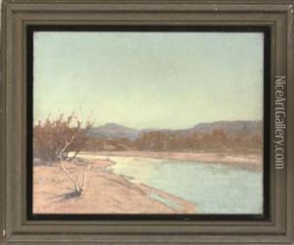 Desert River Oil Painting - Tom Robertson