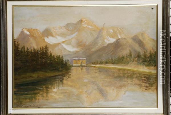 Lago Di Misurino Oil Painting - A. Gainotti