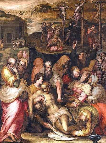 Lamentation over the Dead Christ Oil Painting - Francesco (Il Poppi) Morandini
