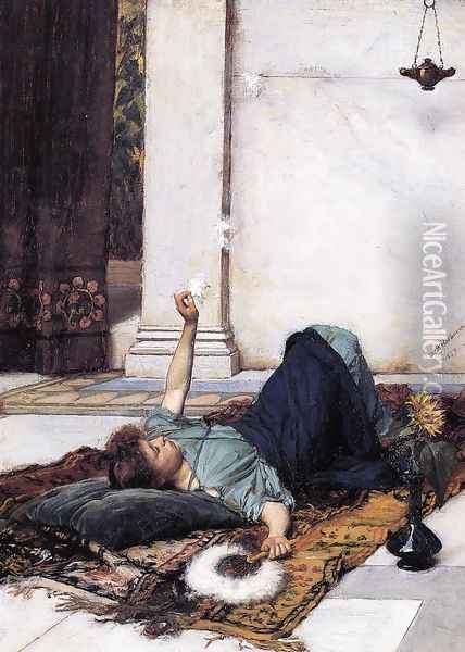 Dolce Far Niente 1879 Oil Painting - John William Waterhouse
