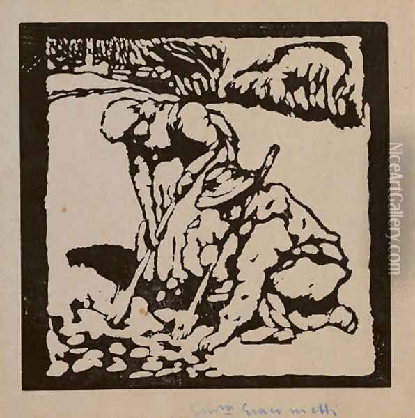 Lavori di primavera, 1911 (Feldarbeit) Oil Painting - Giovanni Giacometti