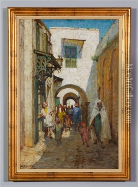 Street In Tunis Oil Painting - Anna Richards Brewster