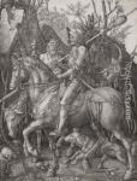 Knight, Death And The Devil Oil Painting - Albrecht Durer