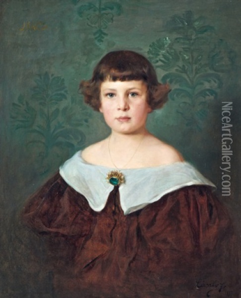 Bokay Janos Iro Gyermekkori Portreja Oil Painting - Philip Alexius De Laszlo