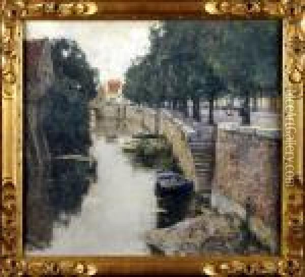 Canal Arbore Oil Painting - Hendrick, Henri Cassiers