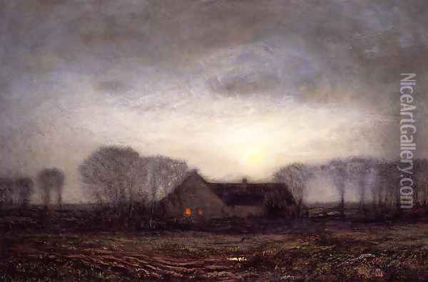 Night, New England Oil Painting - Dwight William Tryon