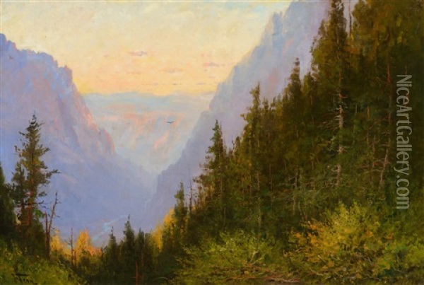 Grand Canyon Of The Yellowstone Oil Painting - John Fery