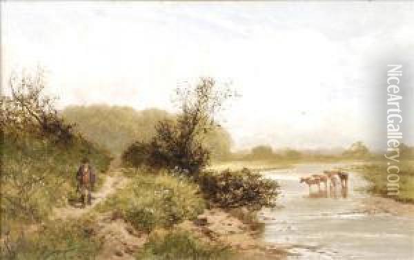 Theanglers Path Oil Painting - James Peel