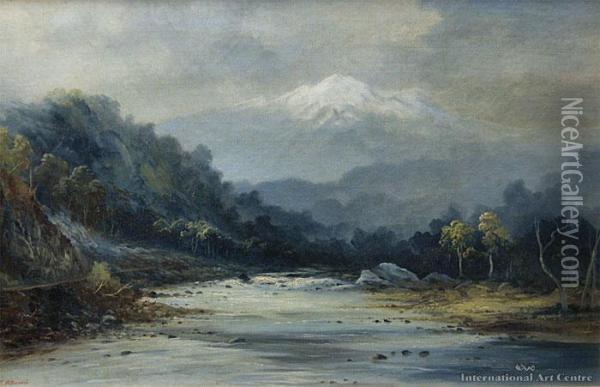 South Island River Oil Painting - Thomas Reginald Attwood