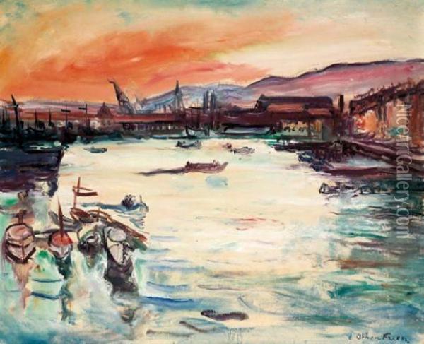 Vue Du Port De Toulon Oil Painting - Emile-Othon Friesz