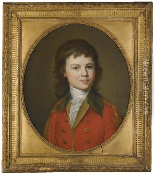 A Portrait Of Count Paul Alexandrovich Stroganoff, Aged 15 Oil Painting - Jean Louis Voille