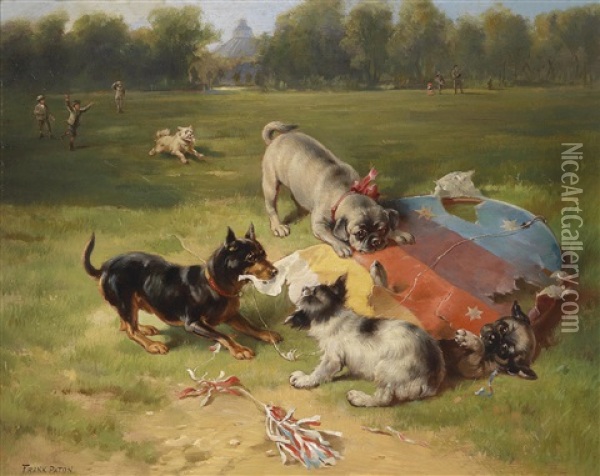 Ein Gefundenes Spielzeug (after Carl Reichert) Oil Painting - Frank Paton