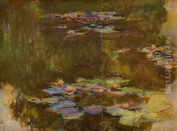 The Water-Lily Pond (right side) Oil Painting - Claude Oscar Monet