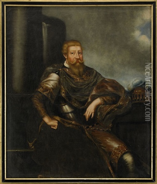 Portratt Av Kung Erik Xiv (1533-77) Oil Painting - David Klocker Von Ehrenstrahl