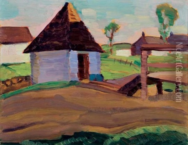 Isle Of Orleans Milk House Oil Painting - Sarah Margaret Armour Robertson