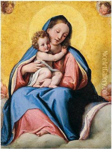 The Madonna And Child In Glory Oil Painting - Federico Zuccari