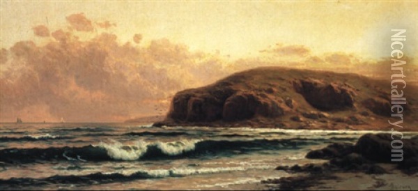 Coastal Sunset Oil Painting - Alfred Thompson Bricher