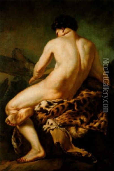 Le Repos De Bacchus Oil Painting - Jean Baptiste Marie Pierre