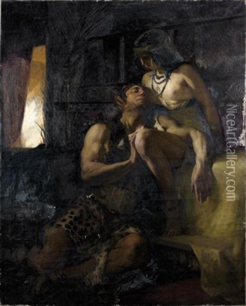 Samson Et Dalila Oil Painting - Pierre Bodard