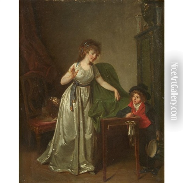 L'enfant Au Tambour Oil Painting - Charles Lepeintre