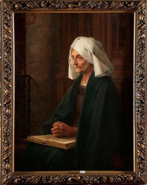Soir De La Vie Oil Painting - Theophile (Marie Francoise) Lybaert