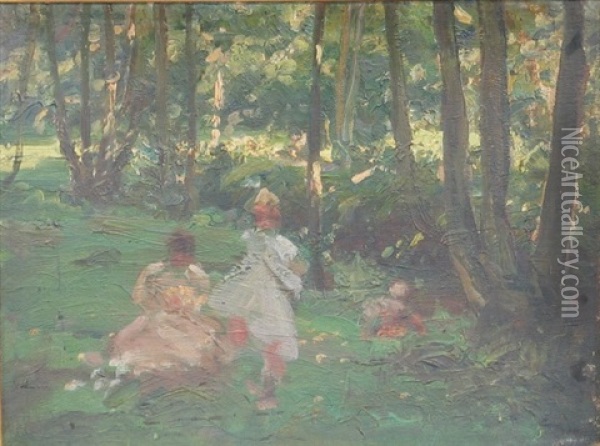 Children Playing Oil Painting - Sir John Longstaff