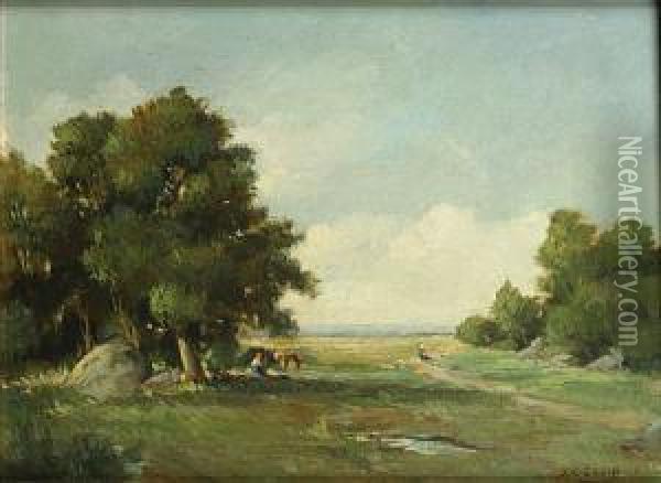 Paysage Oil Painting - Jean-Charles Cazin